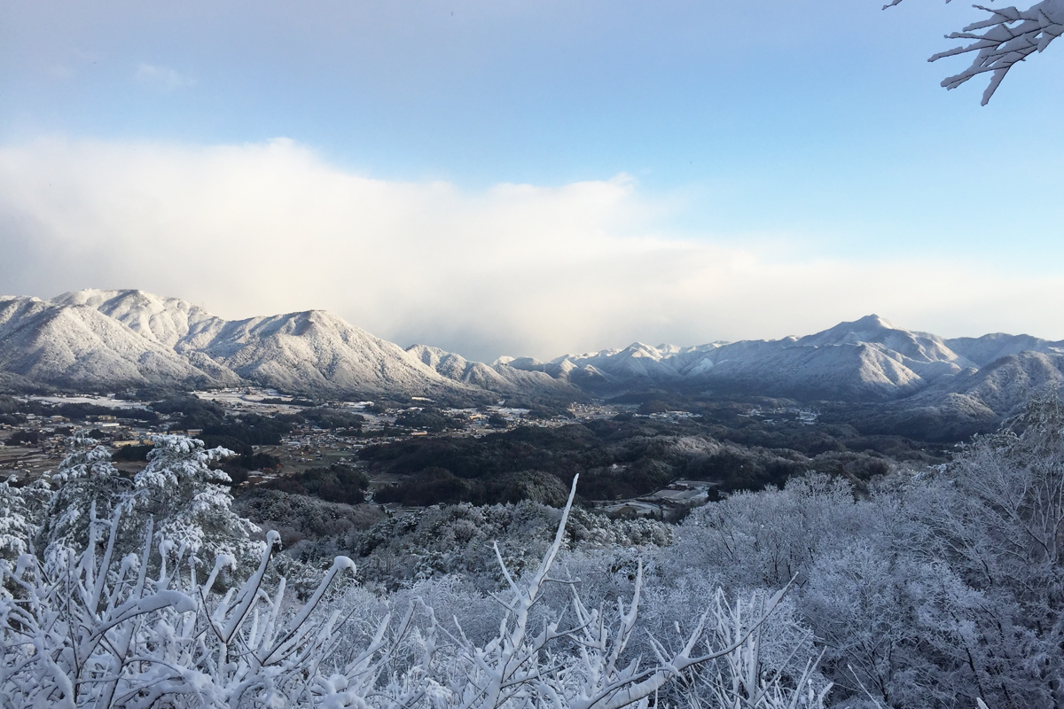 写真:於保知盆地の雪景色